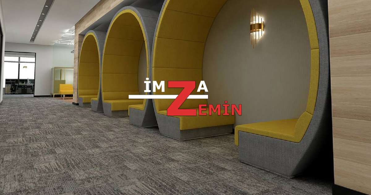 Yeşil ve Gri Karo Ofis Otel Halısı Brownie Karo Halı - Görsel 4