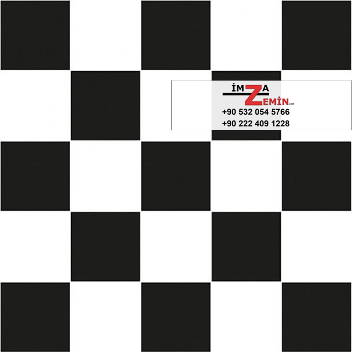Damalı Mineflo, Siyah Beyaz PVC Zemin
